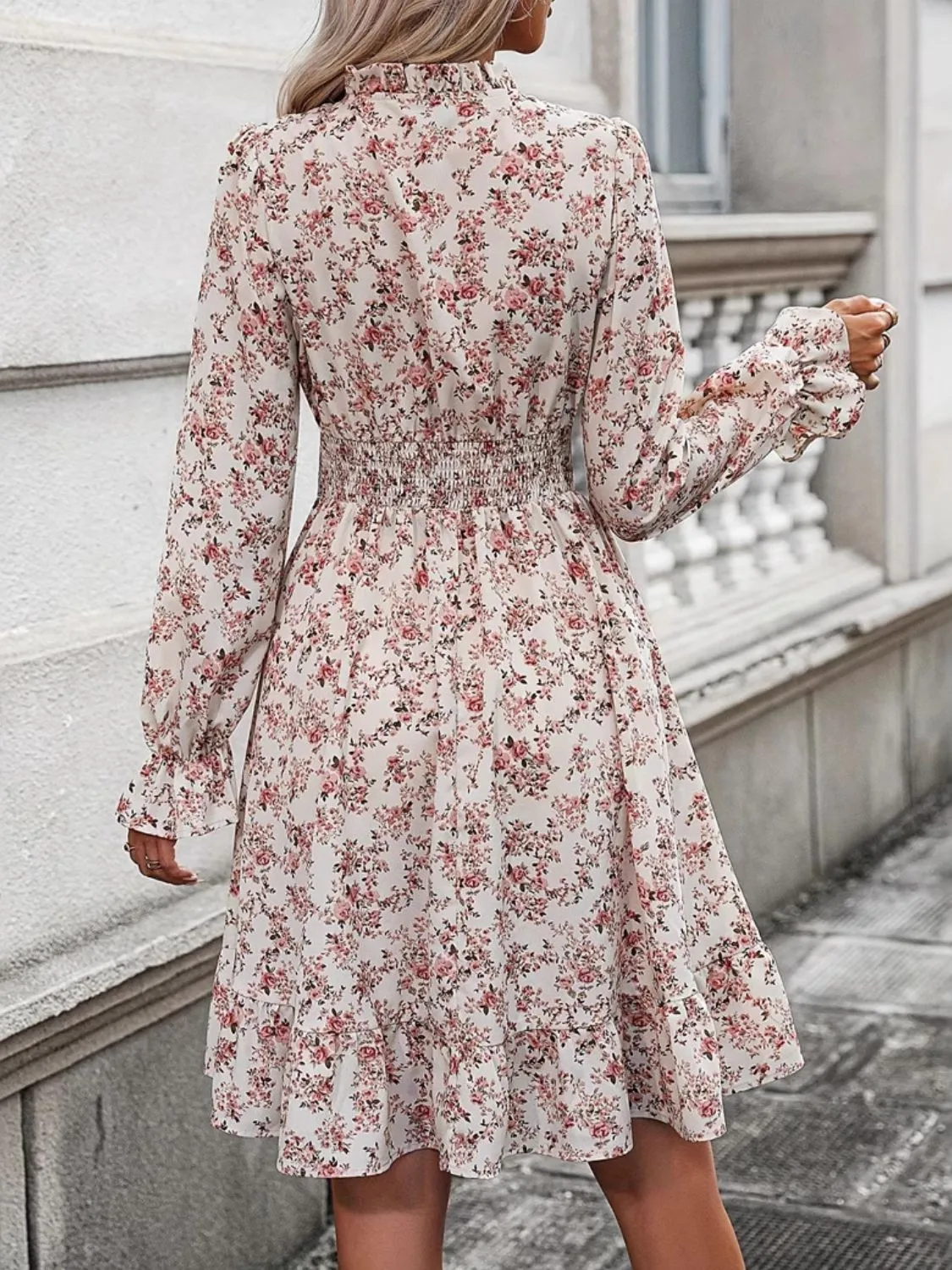 🌼 Ruffle Hem Floral Surplice Long Sleeve Dress 🌼