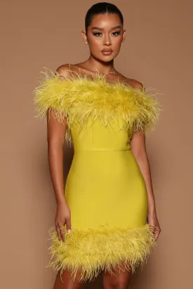 Acelia Bandage Mini Dress - Chartreuse