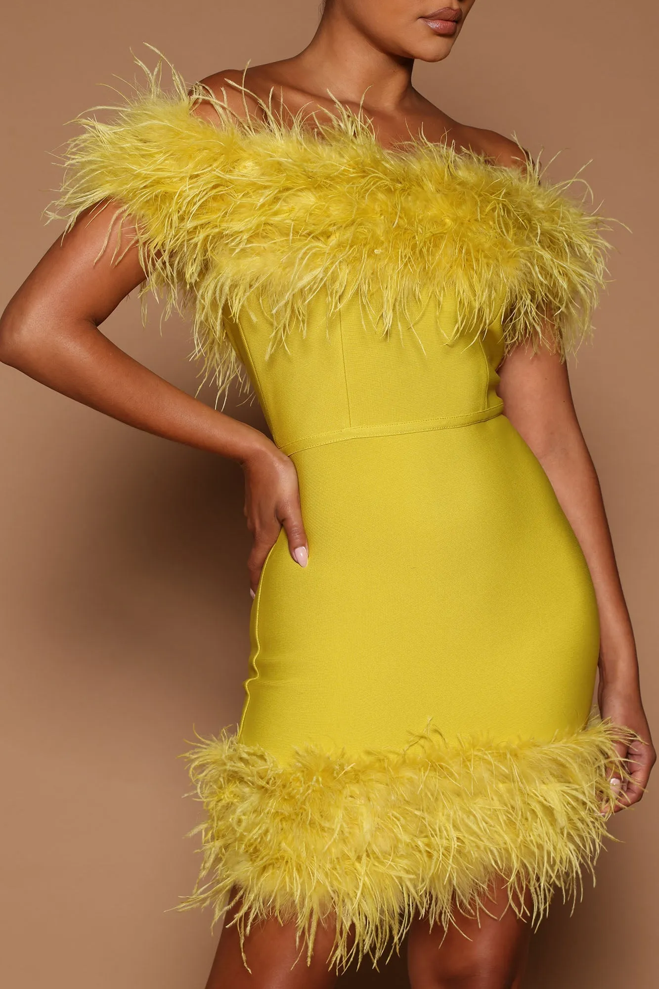 Acelia Bandage Mini Dress - Chartreuse
