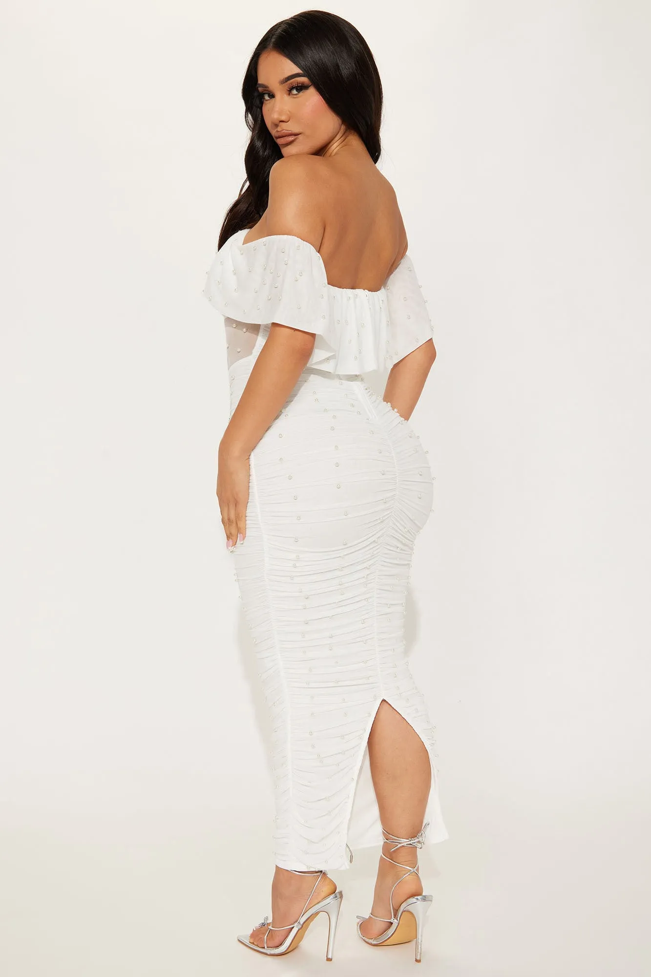 All An Illusion Pearl Maxi Dress - White