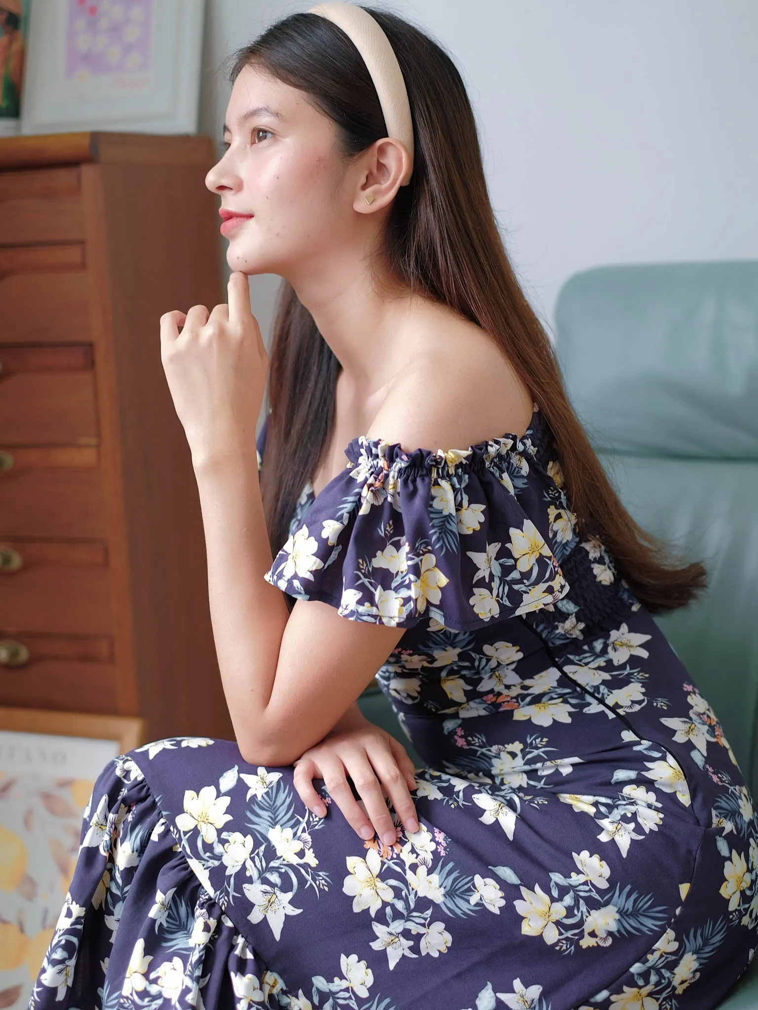 Avery Midi Dress - white orchid