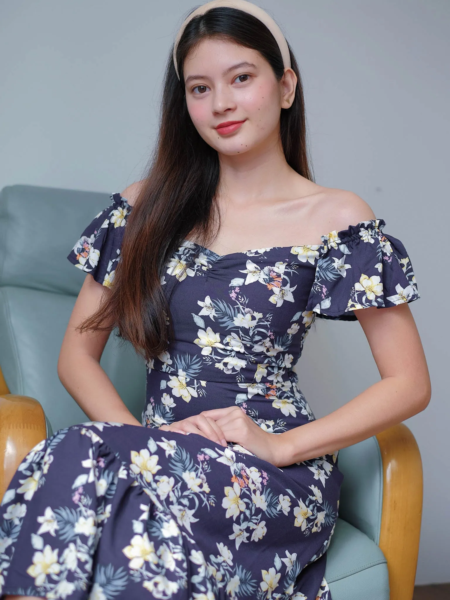 Avery Midi Dress - white orchid