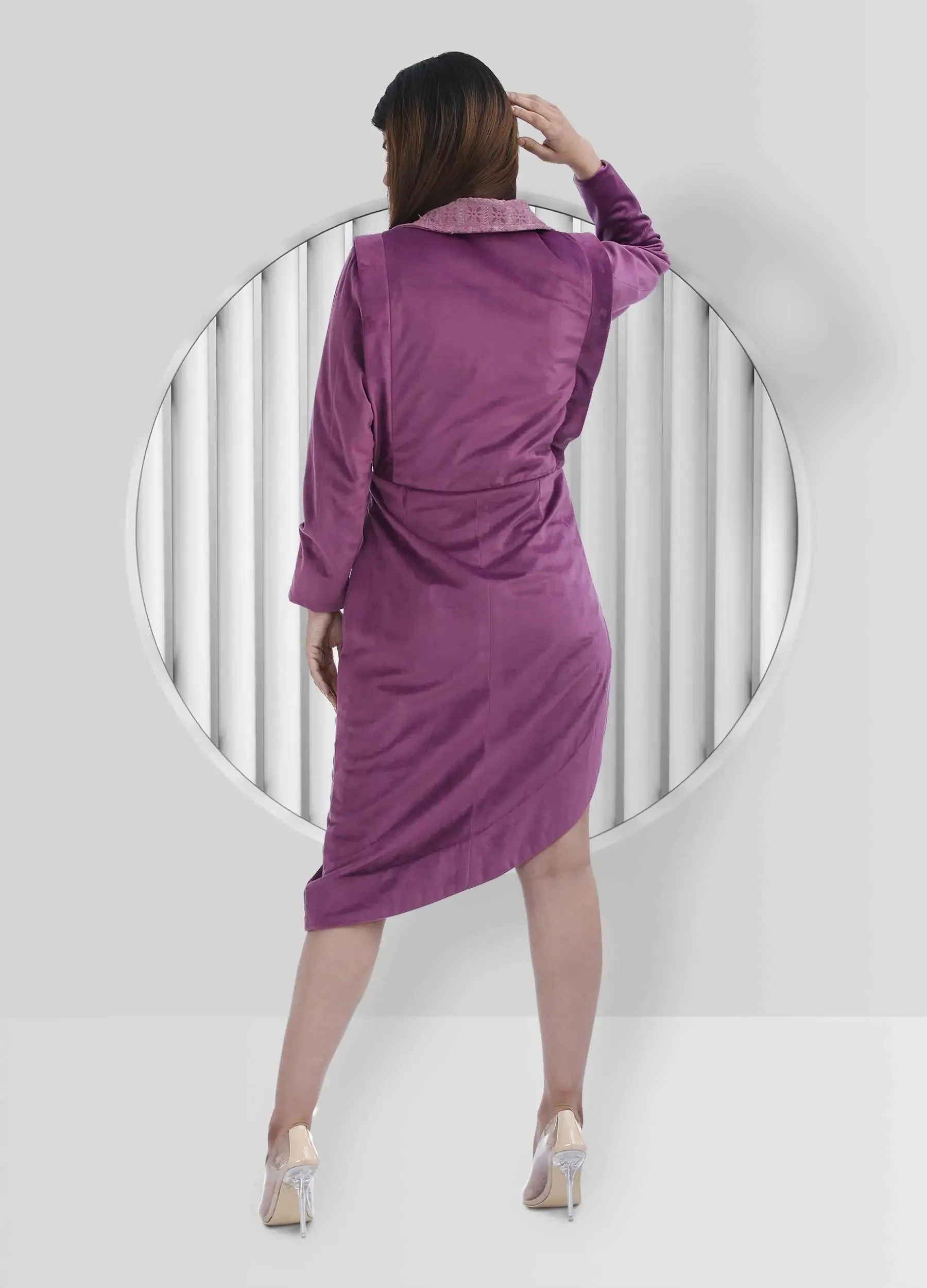 Berry velvet dress