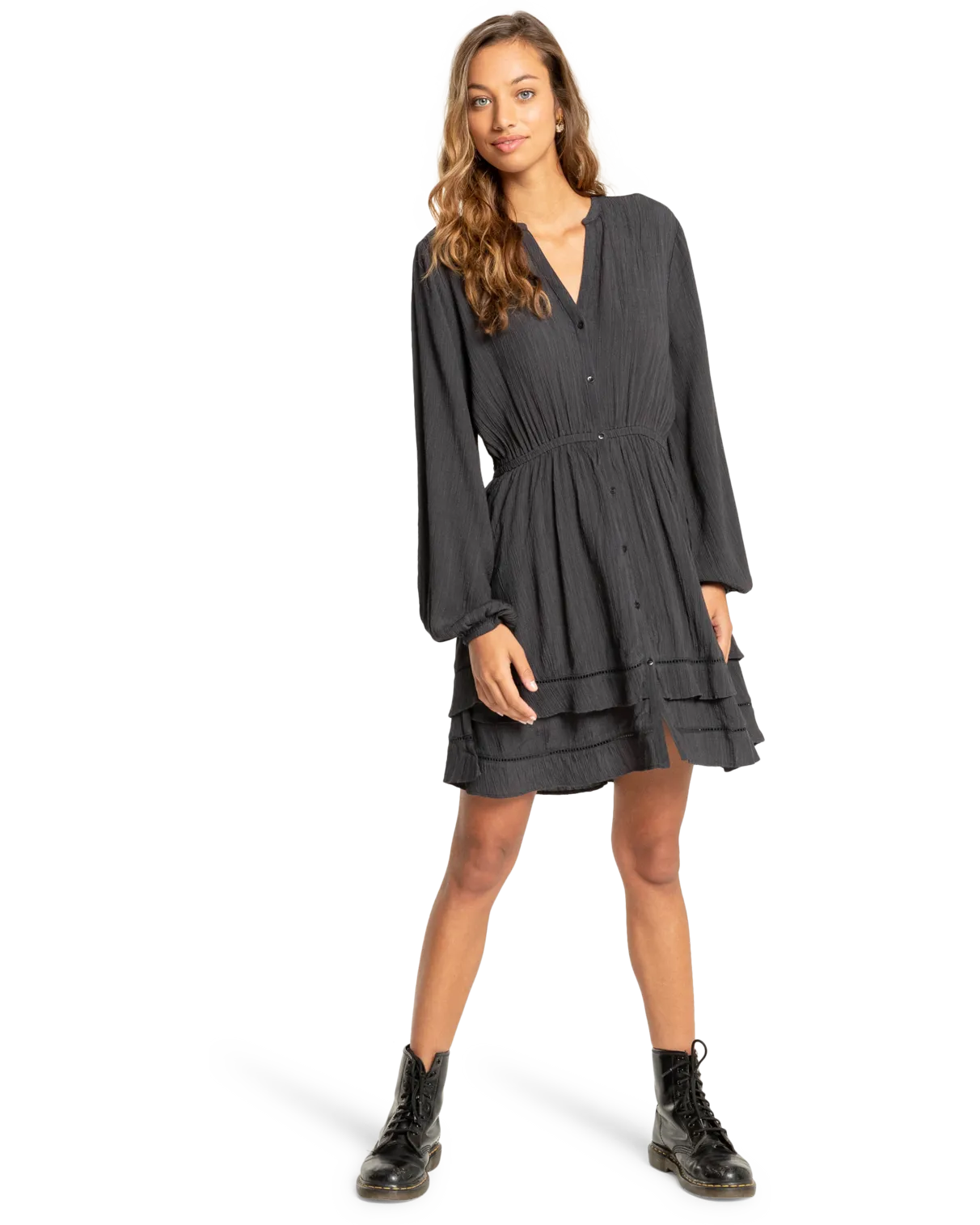 Black Bird Dress in Off Black