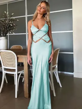 Cut Out Deep V Backless Long Maxi Dress 2023 Summer Black Blue Elegant Sexy Party Dresses for Womens 2023 C70-DZ26