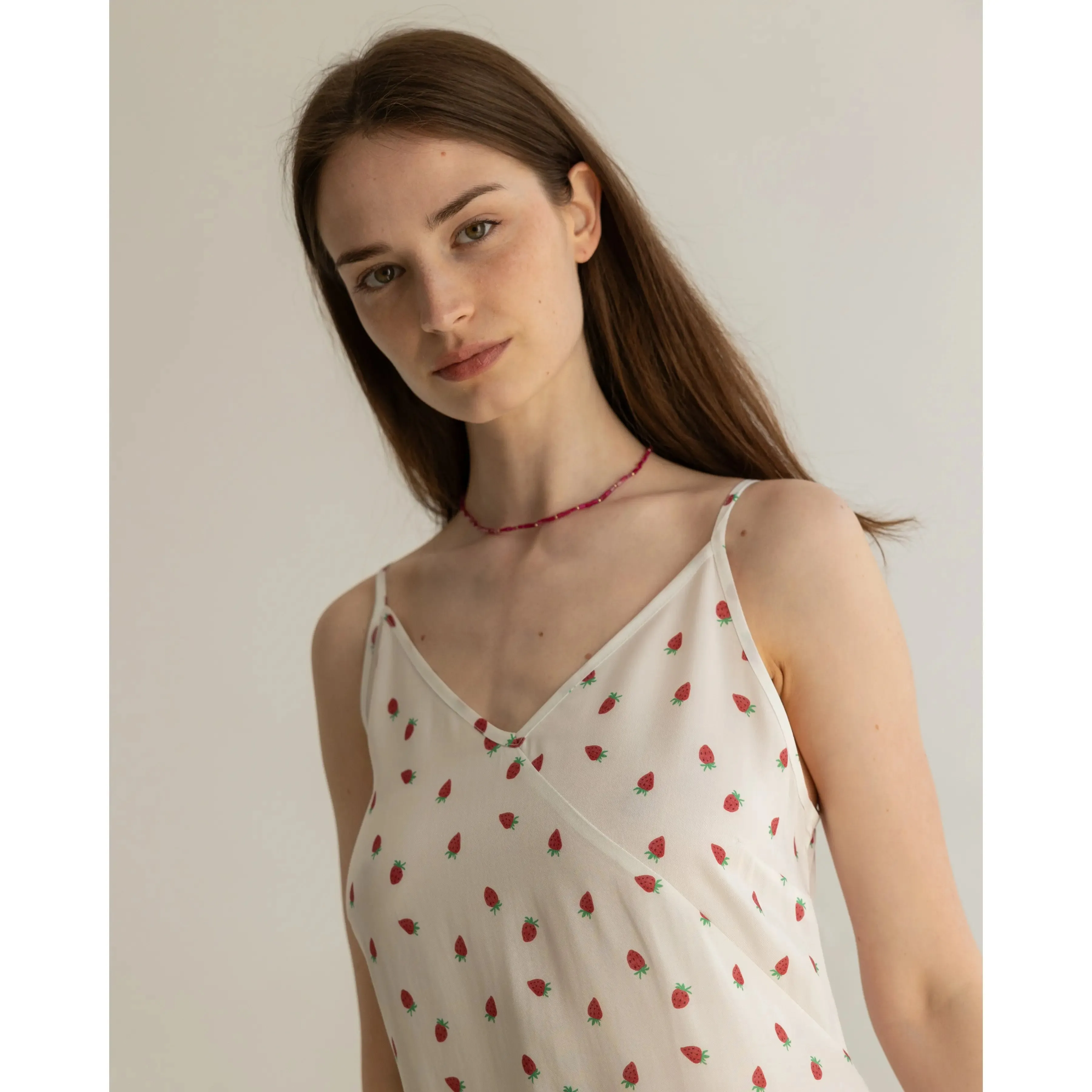 Famara Strawberry Dress White