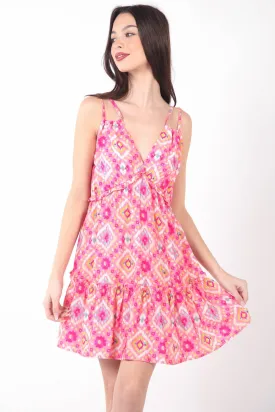 Floral Back Smocked Ruffled Mini Dress
