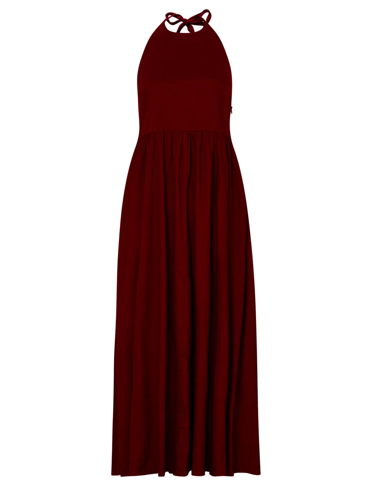 Freya Burgundy Halter Neck Maxi Dress