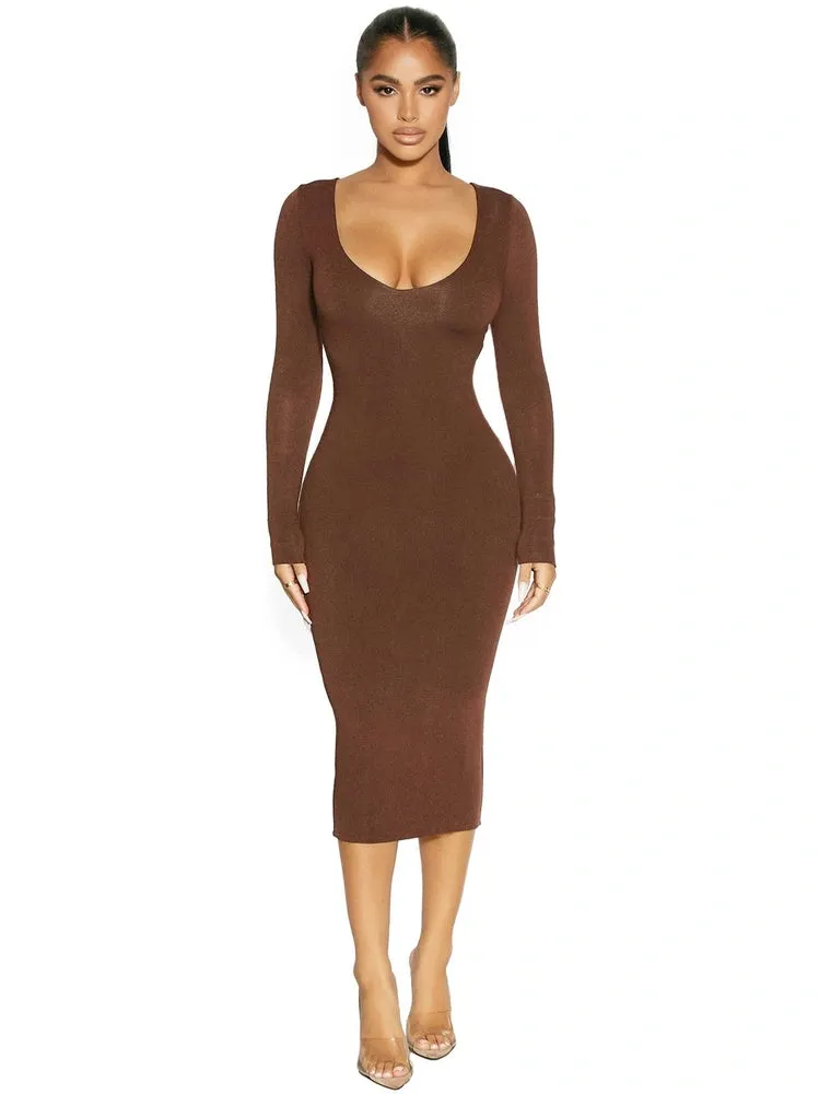 NW Sculpt V-Neck Midi Dress