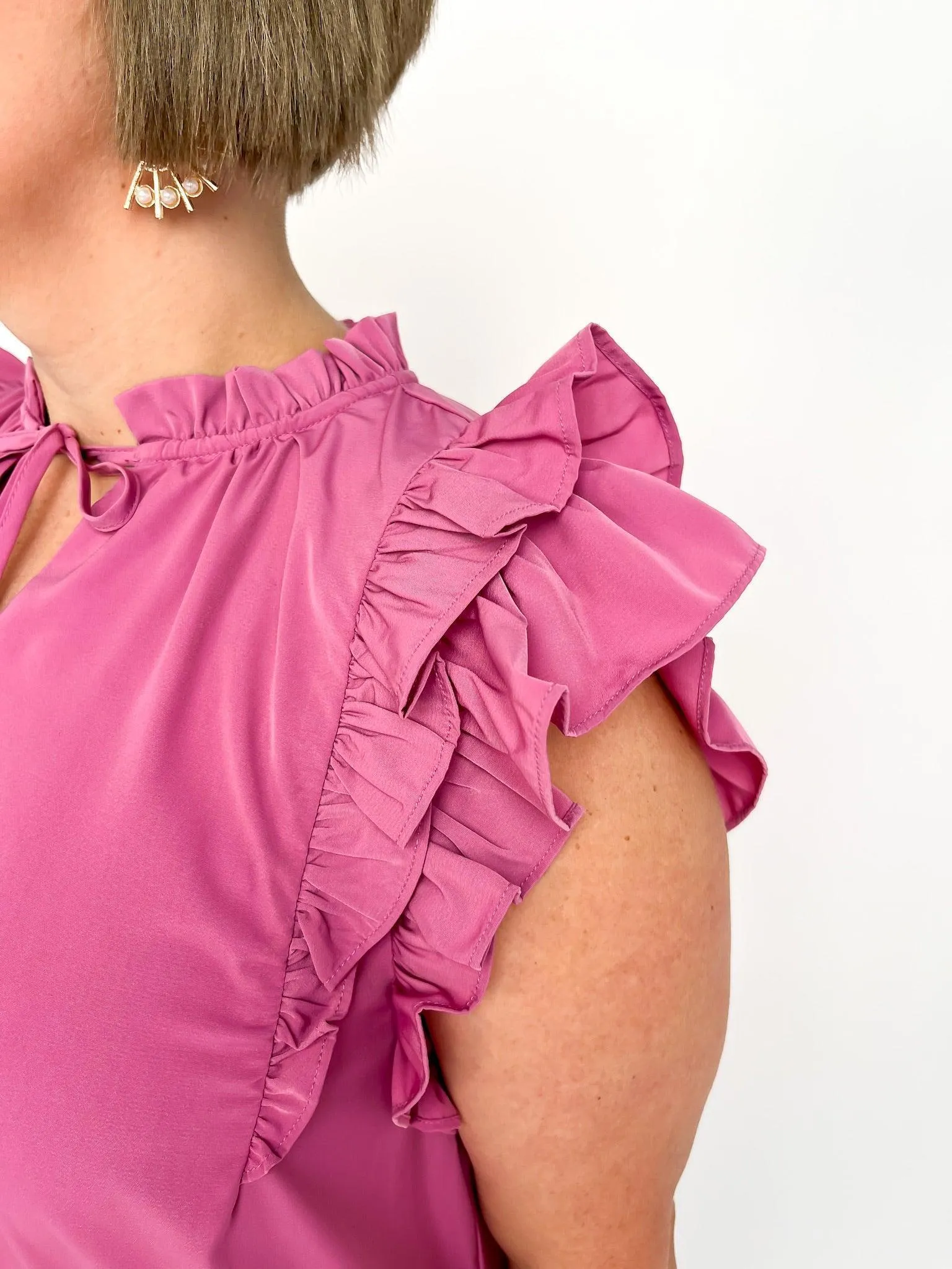 Pink Ruffled Drop Waist Dress