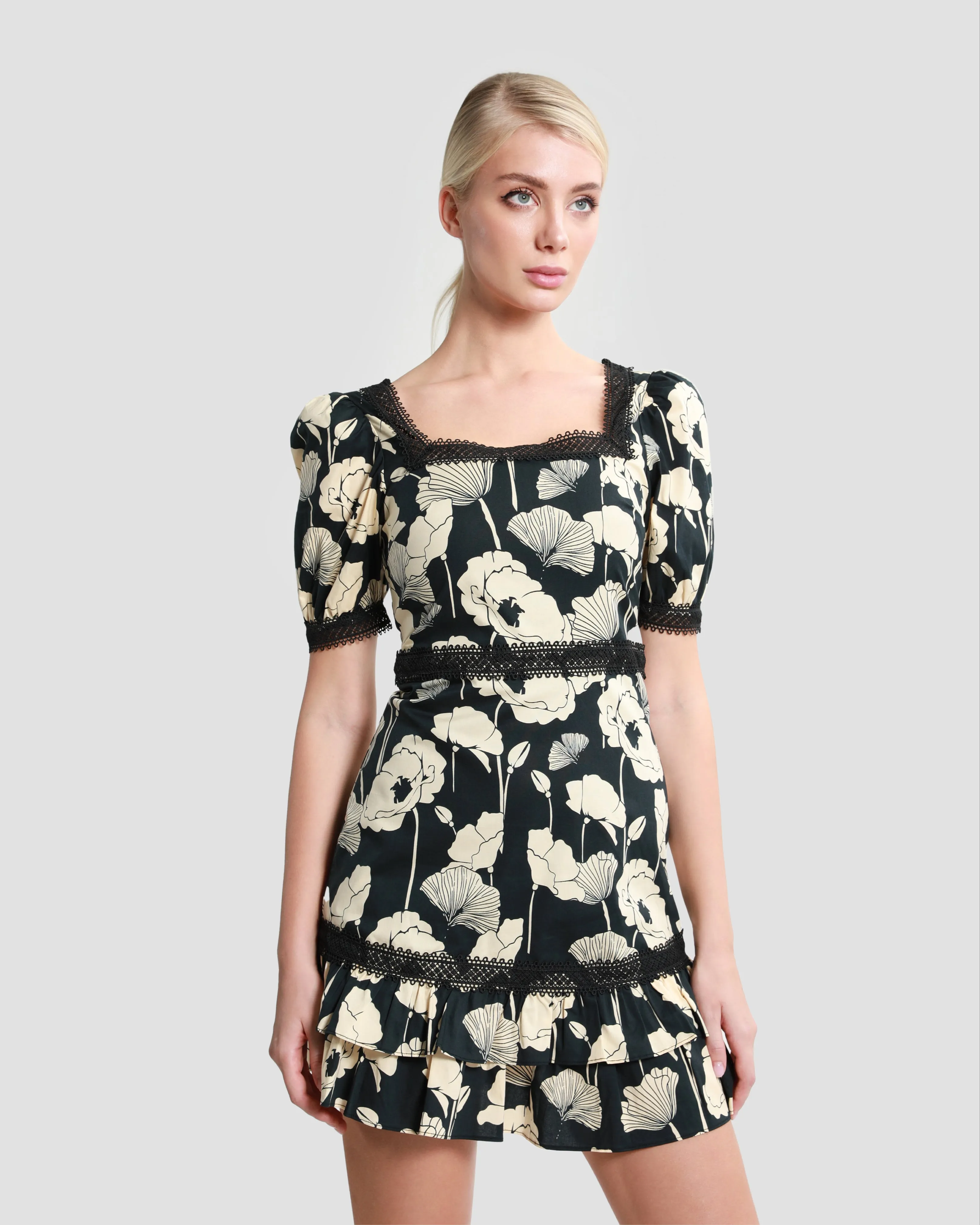 Poppy Floral Ruffle Mini Dress