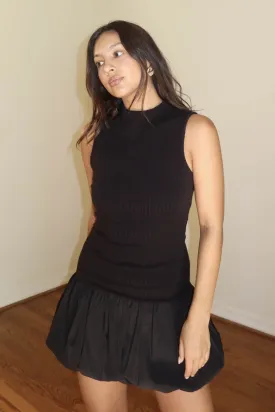 RIBBED BALLOON DRESS