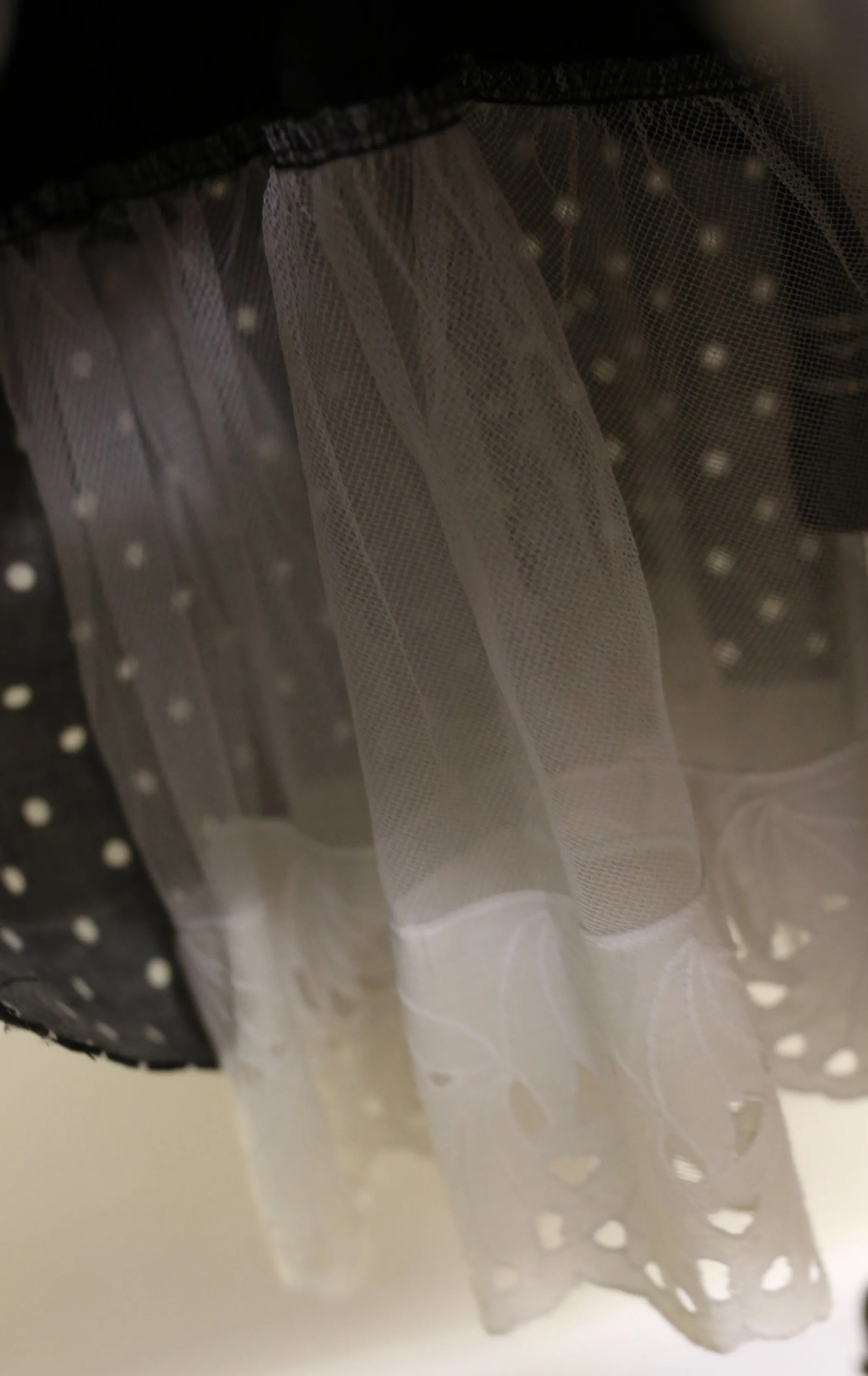 Vintage 1980s Black Polkadot Mini Dress