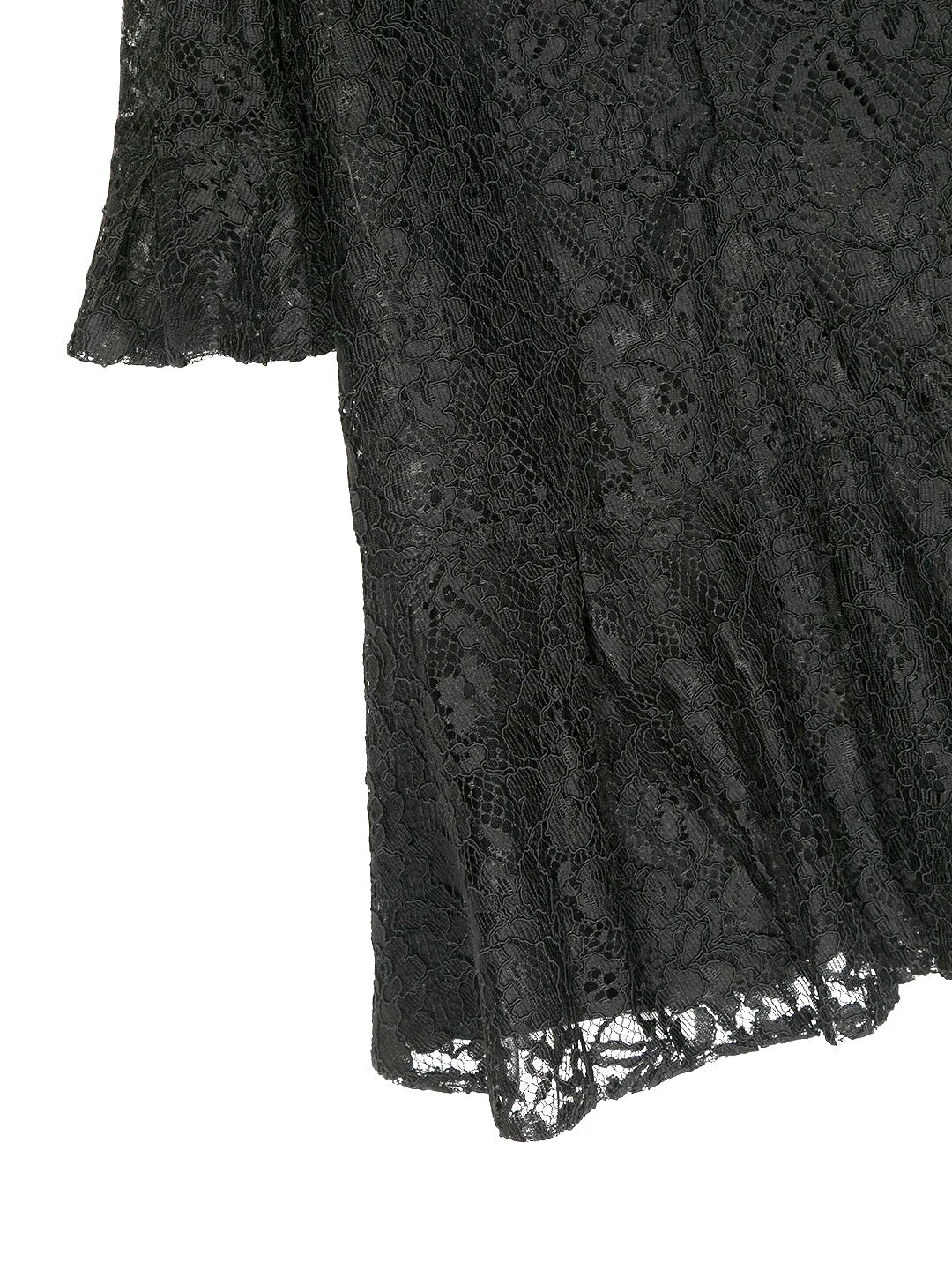 Volant-Embroidered Lace Dress