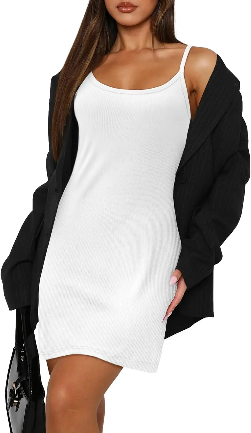 WIHOLL Womens Summer Sleeveless A-Line Mini Dress 2025 Sexy Backless Spaghetti Strap Party Club Bodycon Dresses